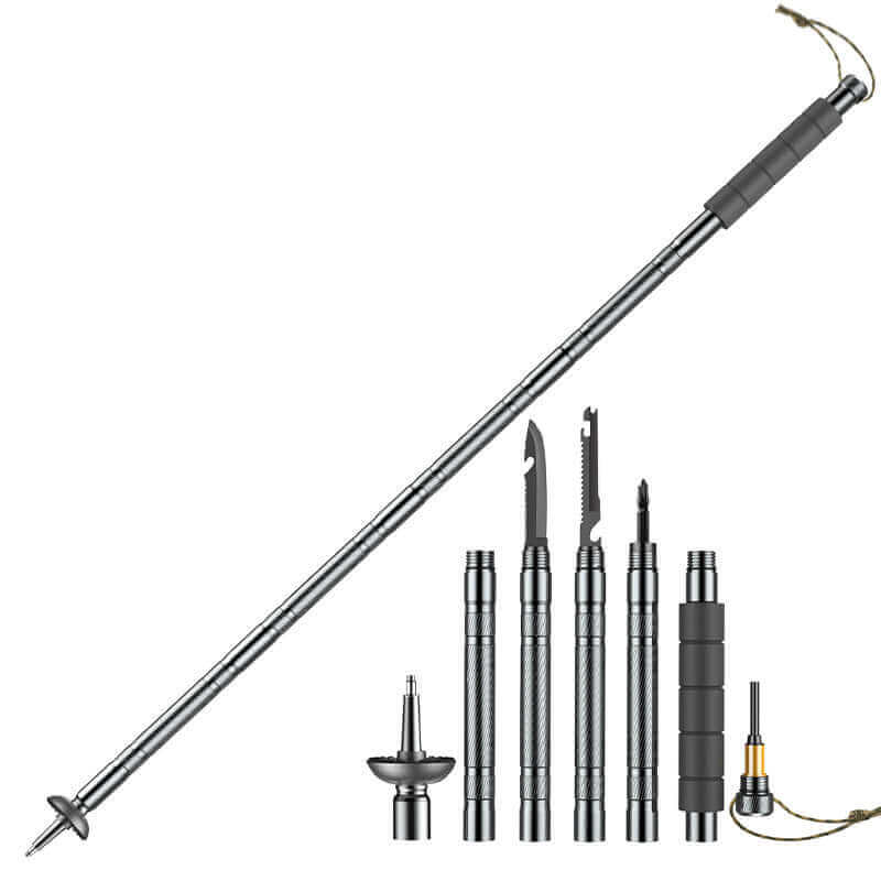 Aluminum Alloy Trekking Poles with Survival Kit