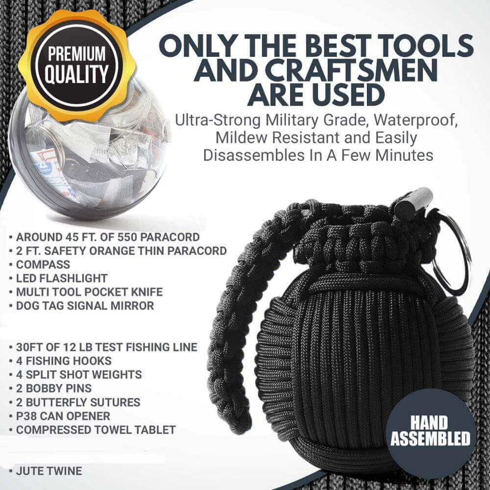 Survival Kit Paracord Grenade
