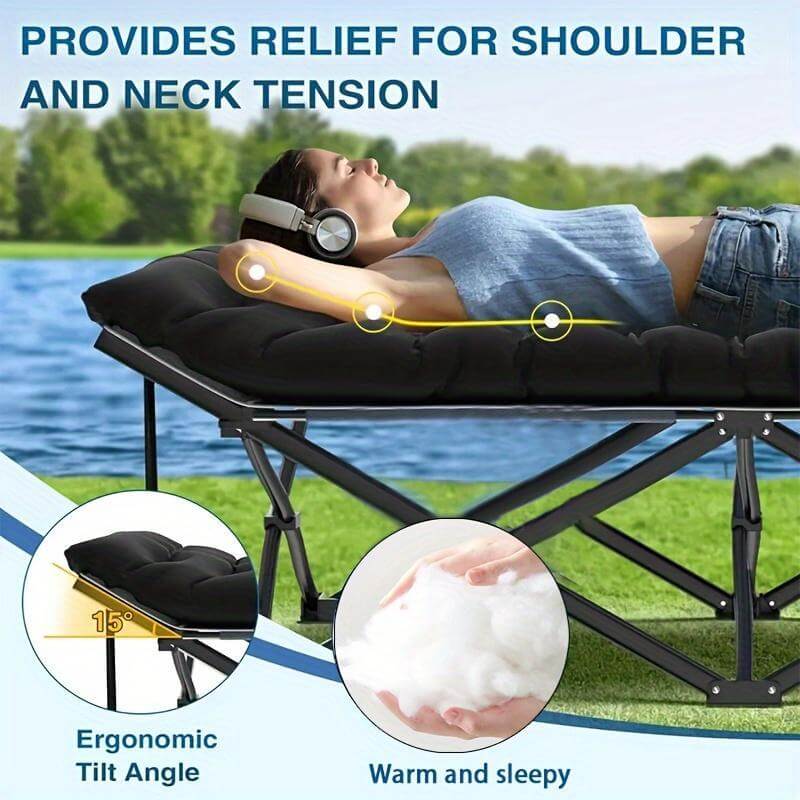 Heavy Duty Portable Camp Cot With Storage Bag