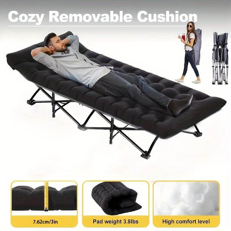 Heavy Duty Portable Camp Cot With Storage Bag