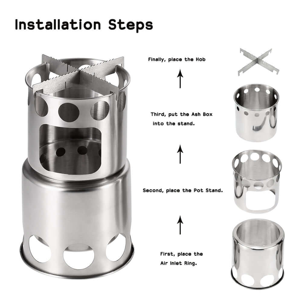 Wood Burning Stainless Steel Stove