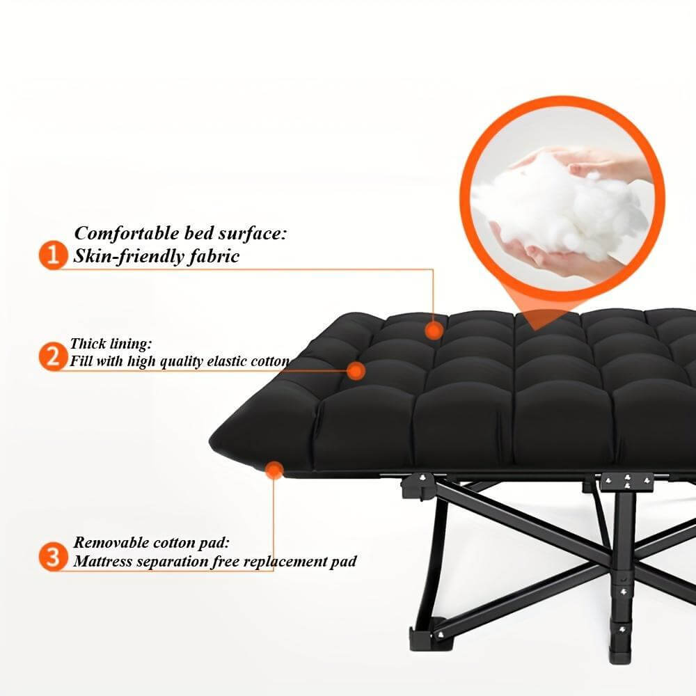 Heavy Duty Portable Camp Cot With Storage Bag