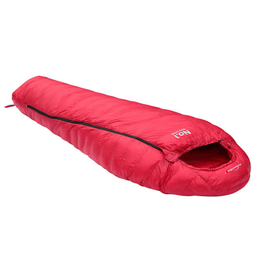 CW1100 Winter Sleeping Bag in red, designed for warmth and comfort during winter camping.