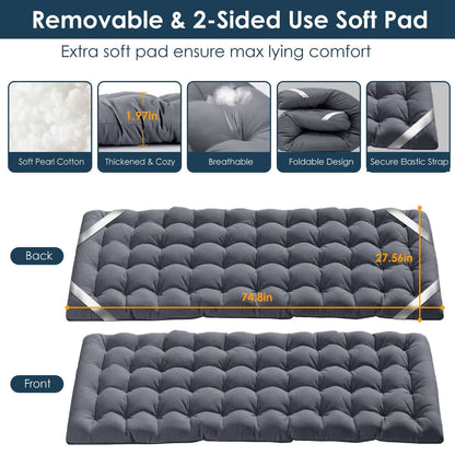 Removable & 2-Sided Use Soft Pad for Folding Portable Sleeping Cot – Extra soft and breathable for maximum comfort.