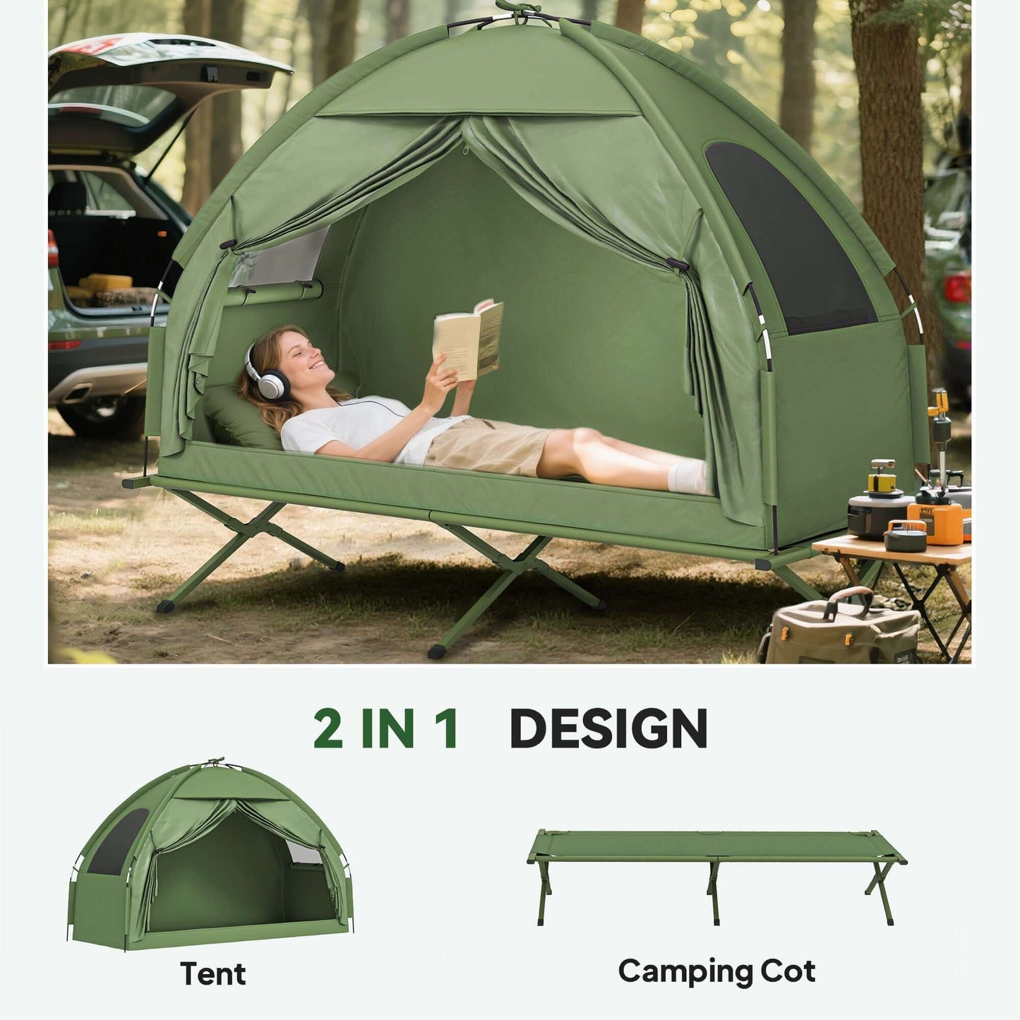 Single Person Folding Cot Combo with Carry Bag