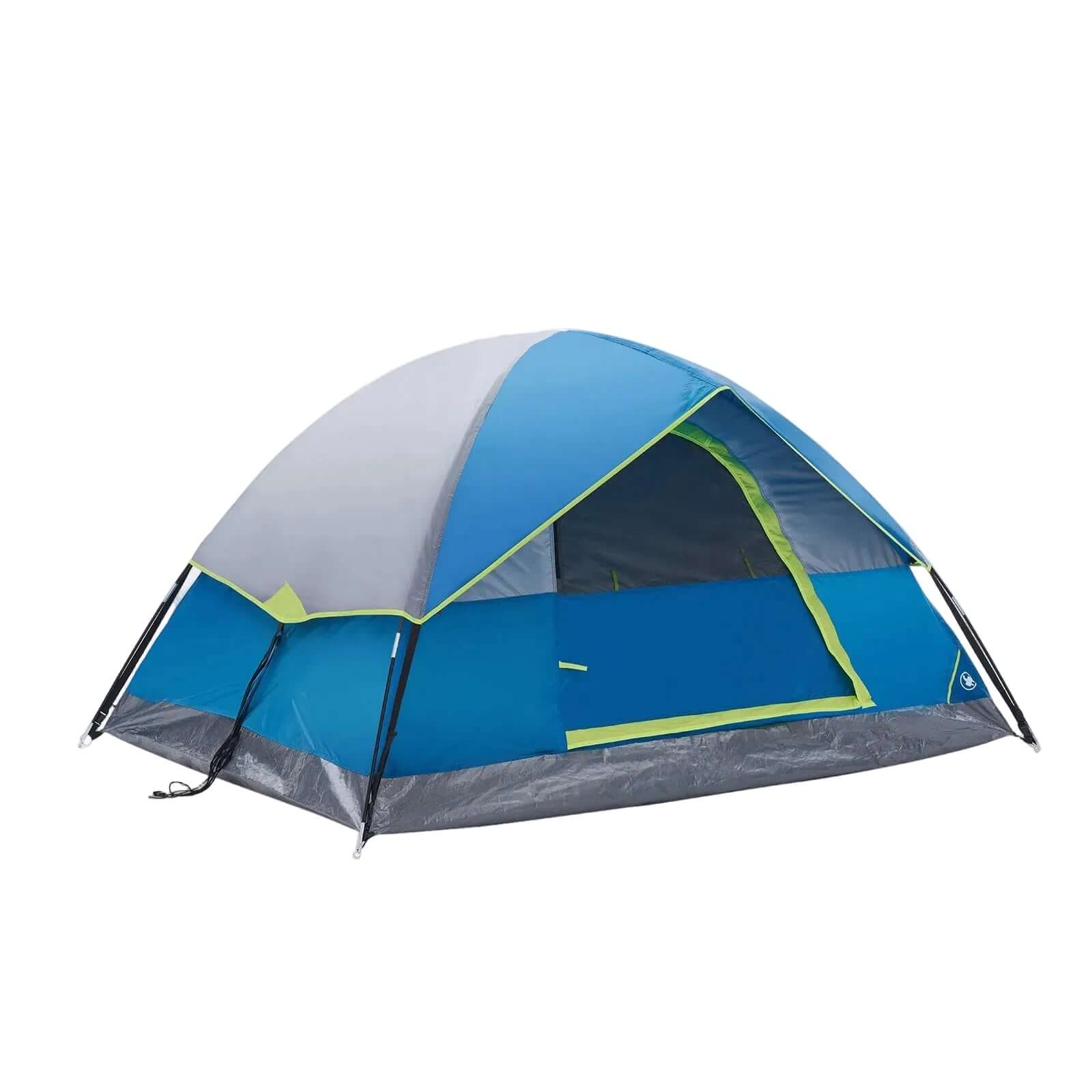 2-Person Dome Camping Tent in blue and gray, lightweight and waterproof for outdoor adventures.