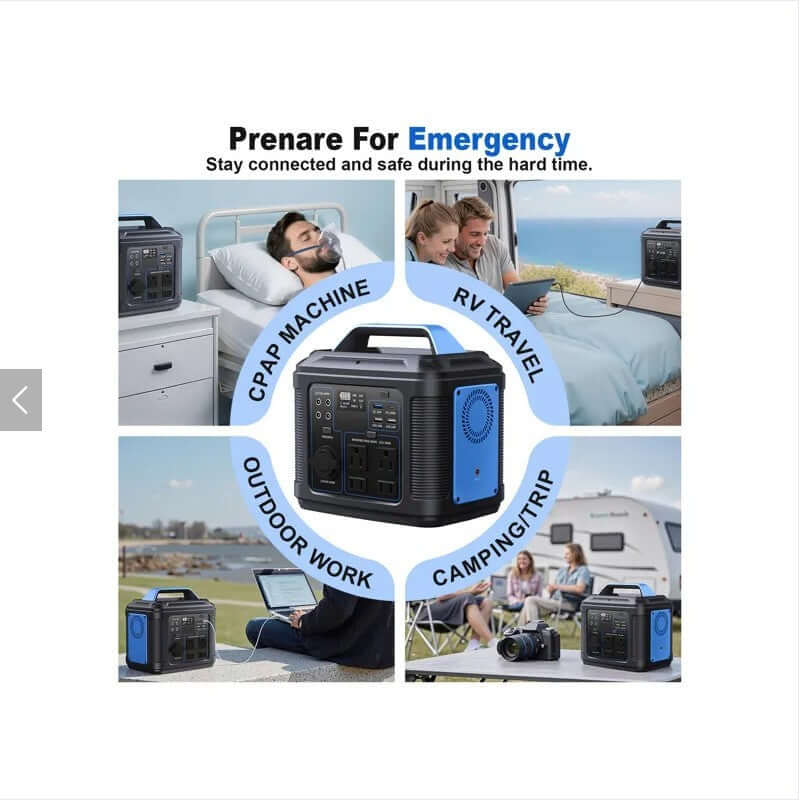 Portable Power Station 296Wh 80000mAh for outdoor work, camping trips, RV travel, and emergency preparedness.