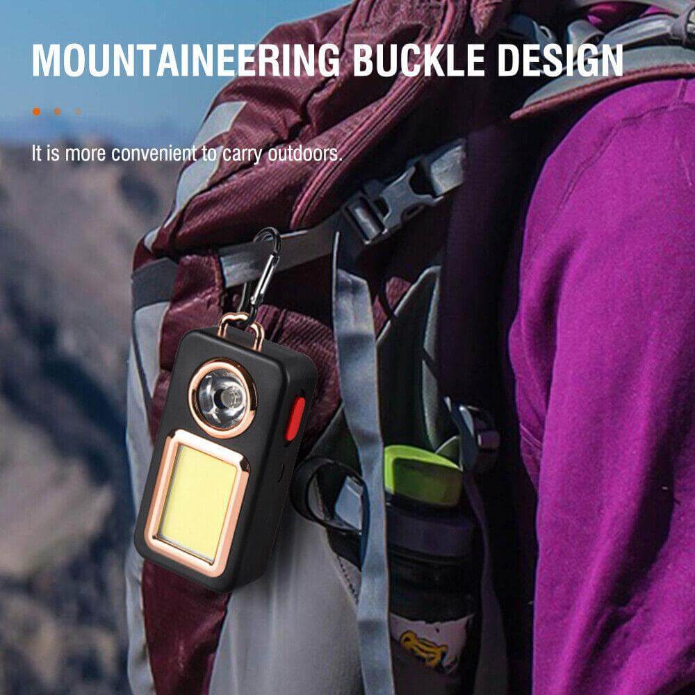Solar Portable Camping Lantern with mountaineering buckle design for convenient outdoor use.