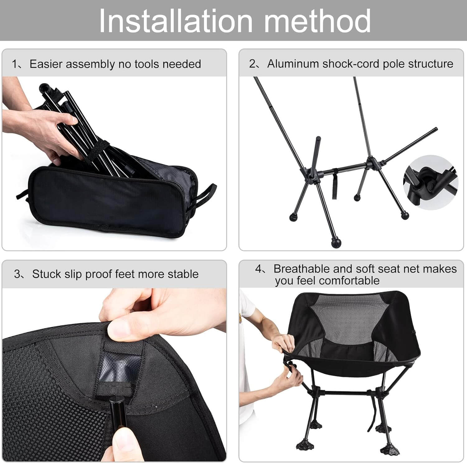 Portable Backpacking Chair with Carry Bag