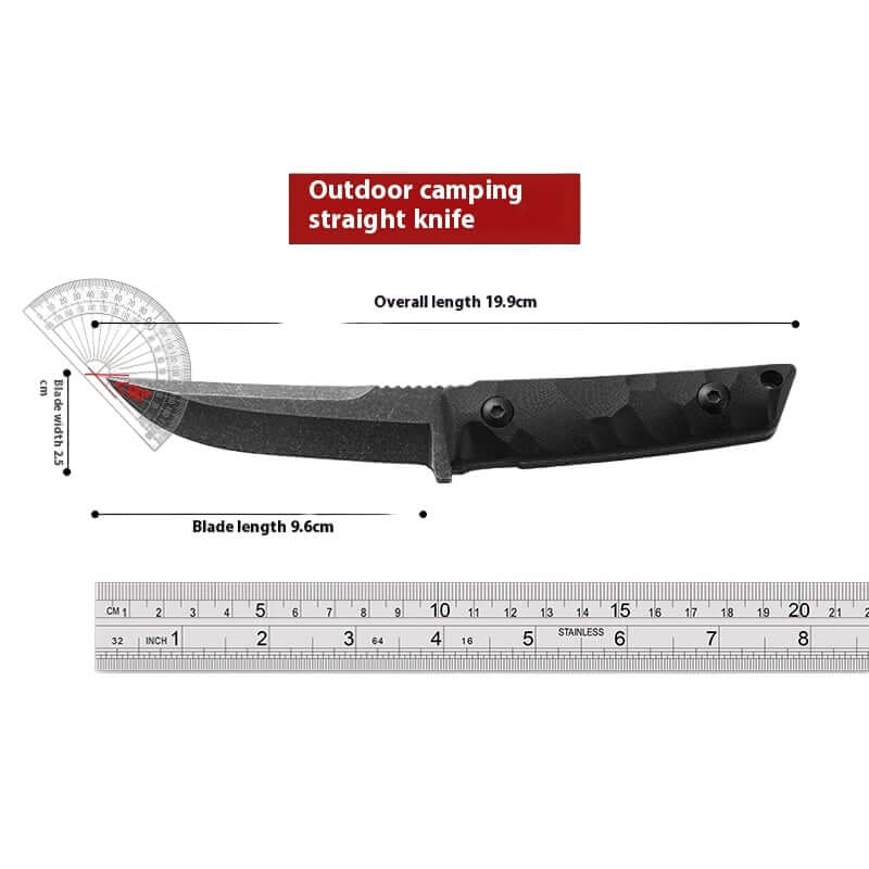 Samurai Style Survival Knife dimensions and specifications for outdoor camping straight knife.