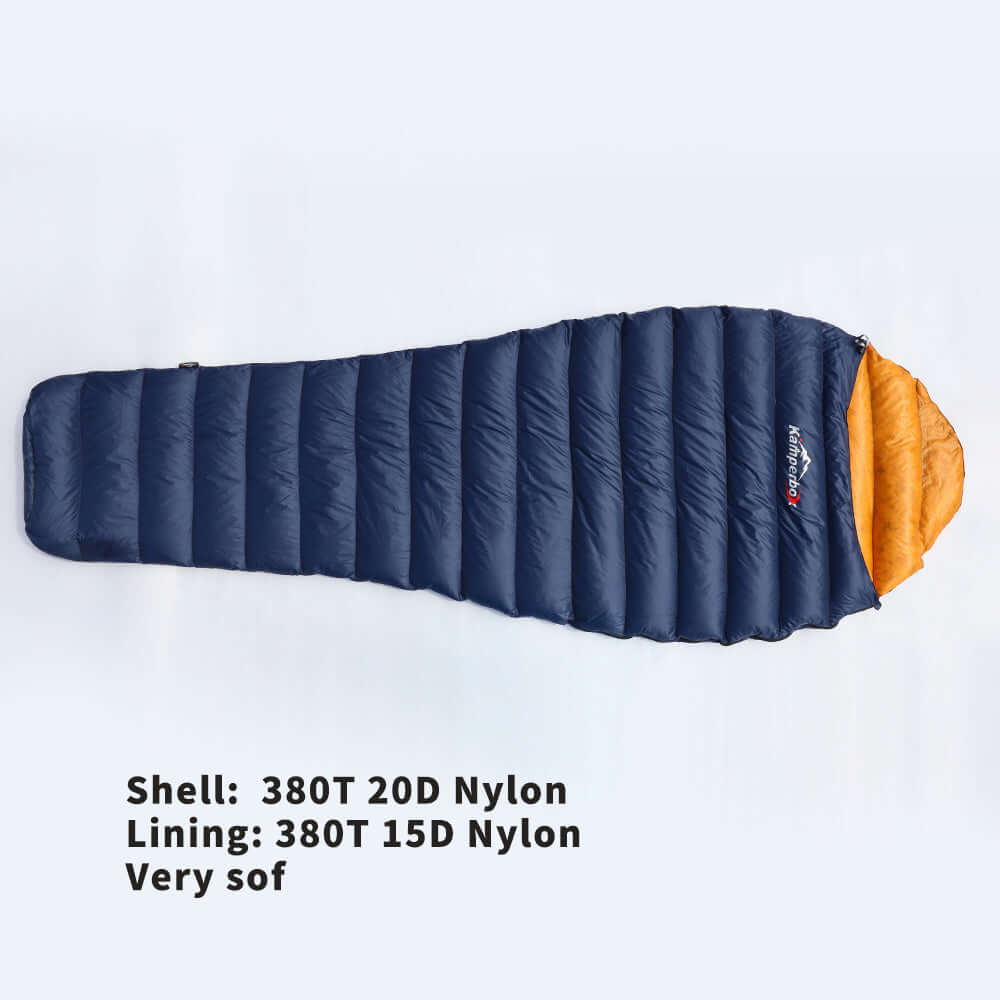 UL250 UltraLight Down Sleeping Bag with 380T Nylon shell and soft lining for warmth and comfort.