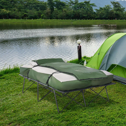 2-Person Camping Cot Bed Set with Sleeping Bag