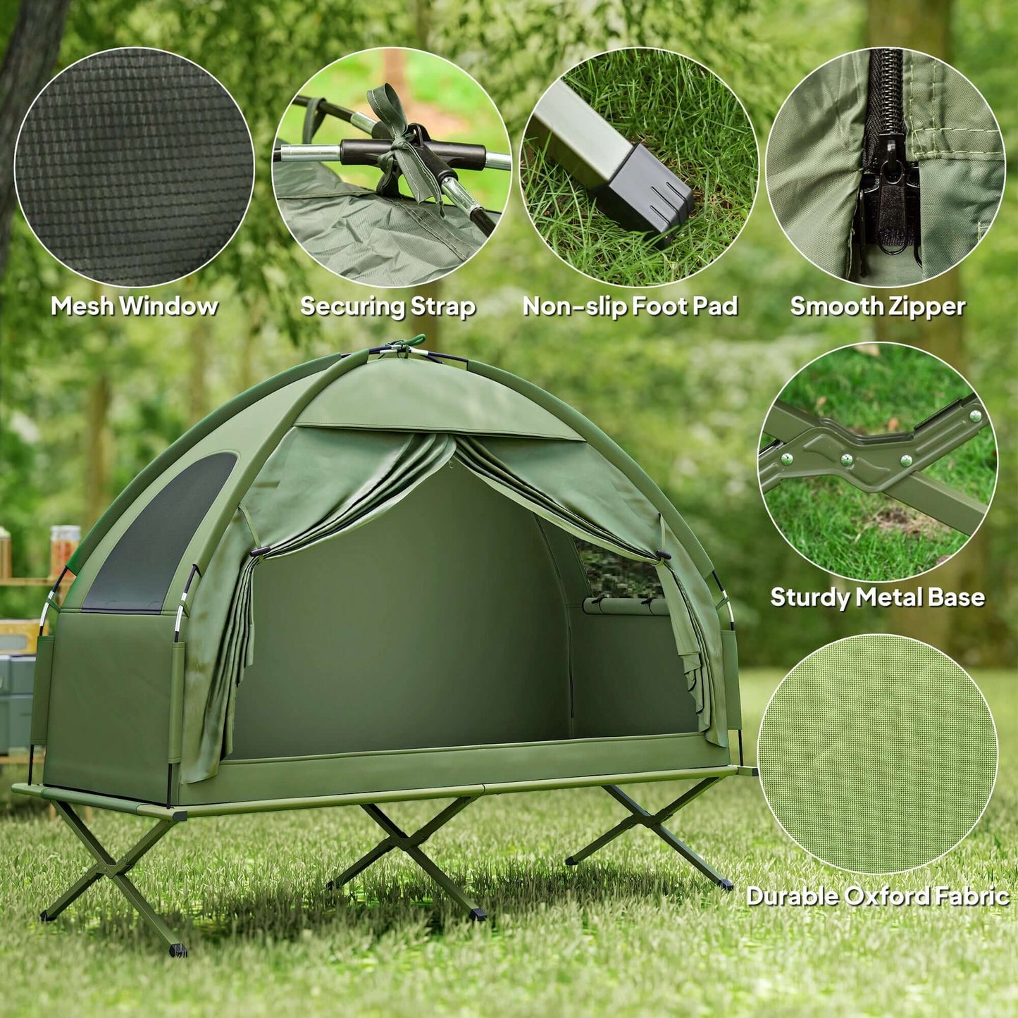 Single Person Folding Cot Combo with Carry Bag